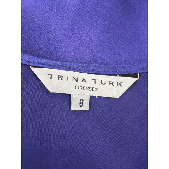 Trina Turk 8 Purple 100% Silk Slip Dress Made in USA V-Neck Lingerie - Picture 3 of 9